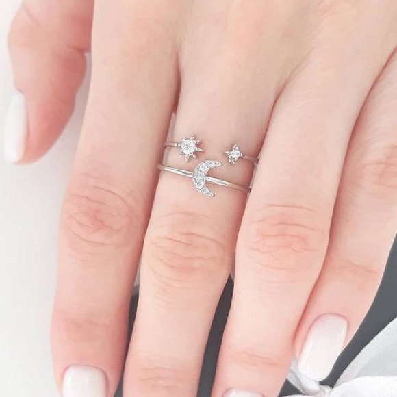 ✨Insta star 🌙 sterling silver ring - Picture 2 of 5